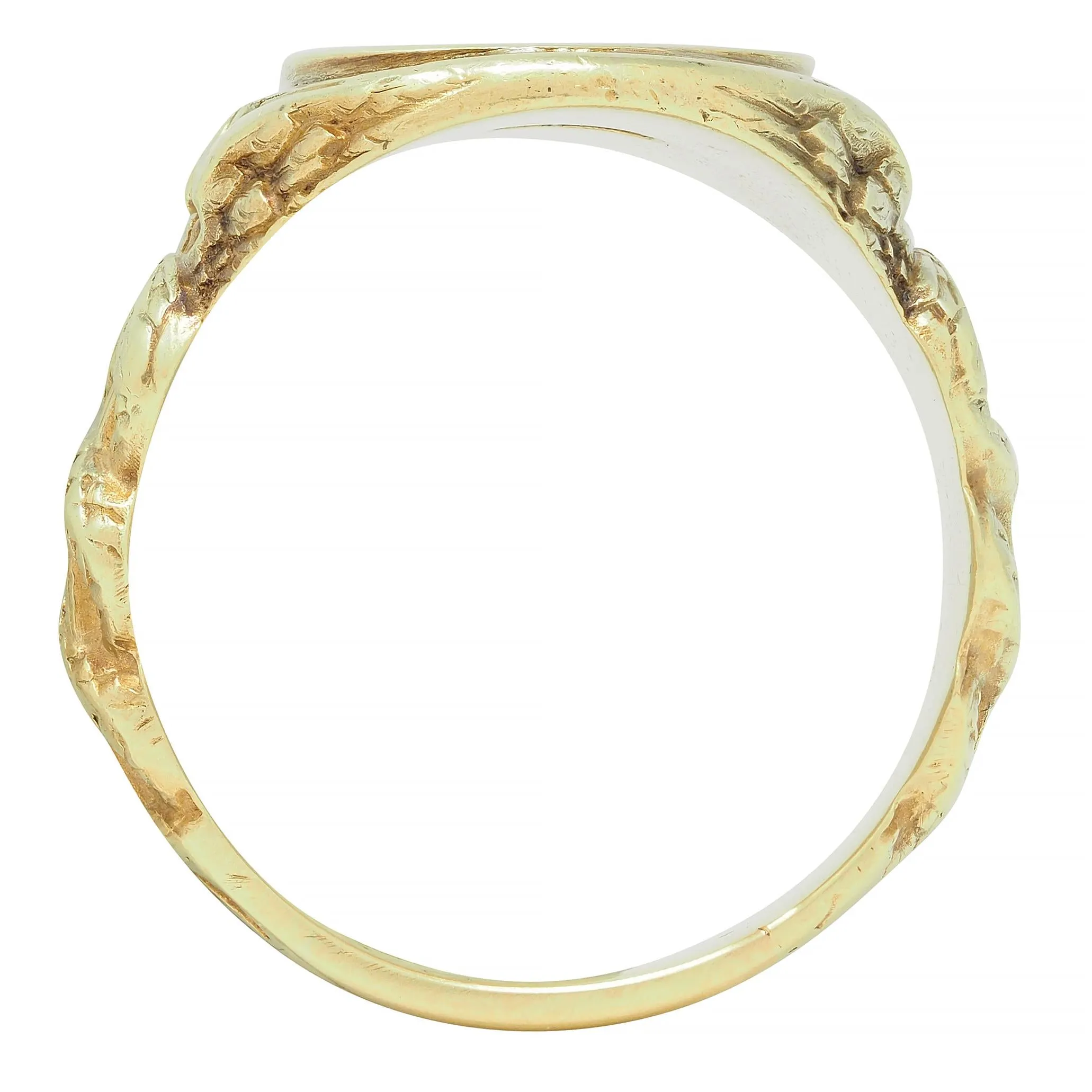 Larter & Sons Victorian 14 Karat Gold DuPont Crest Intaglio Antique Signet Ring