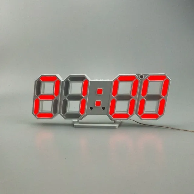 LED Digital Wall Clock Alarm Date Temperature Automatic Backlight