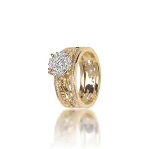 Living Heirloom Engagement Ring in Gold with Diamonds - 7mm