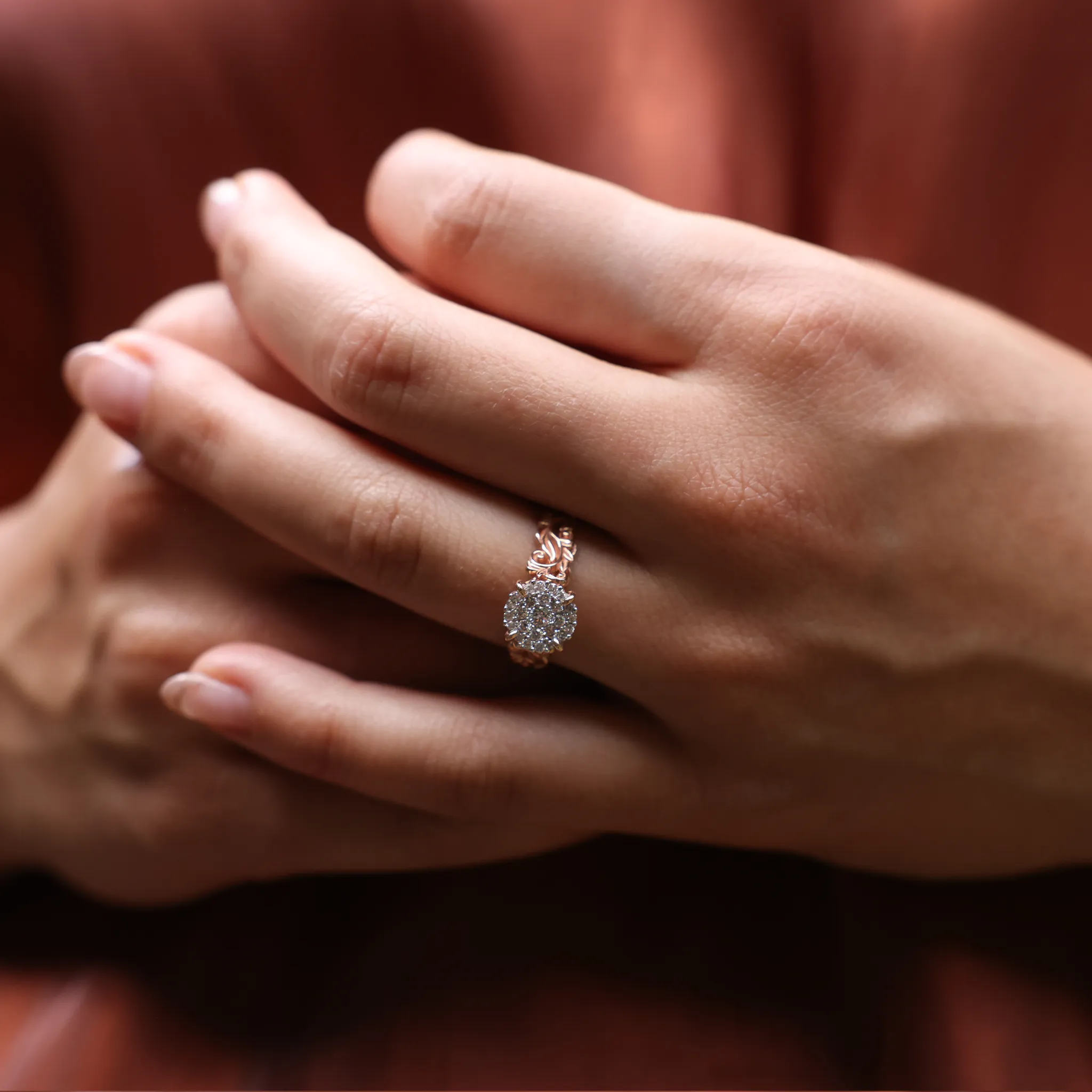 Living Heirloom Engagement Ring in Rose Gold with Diamonds