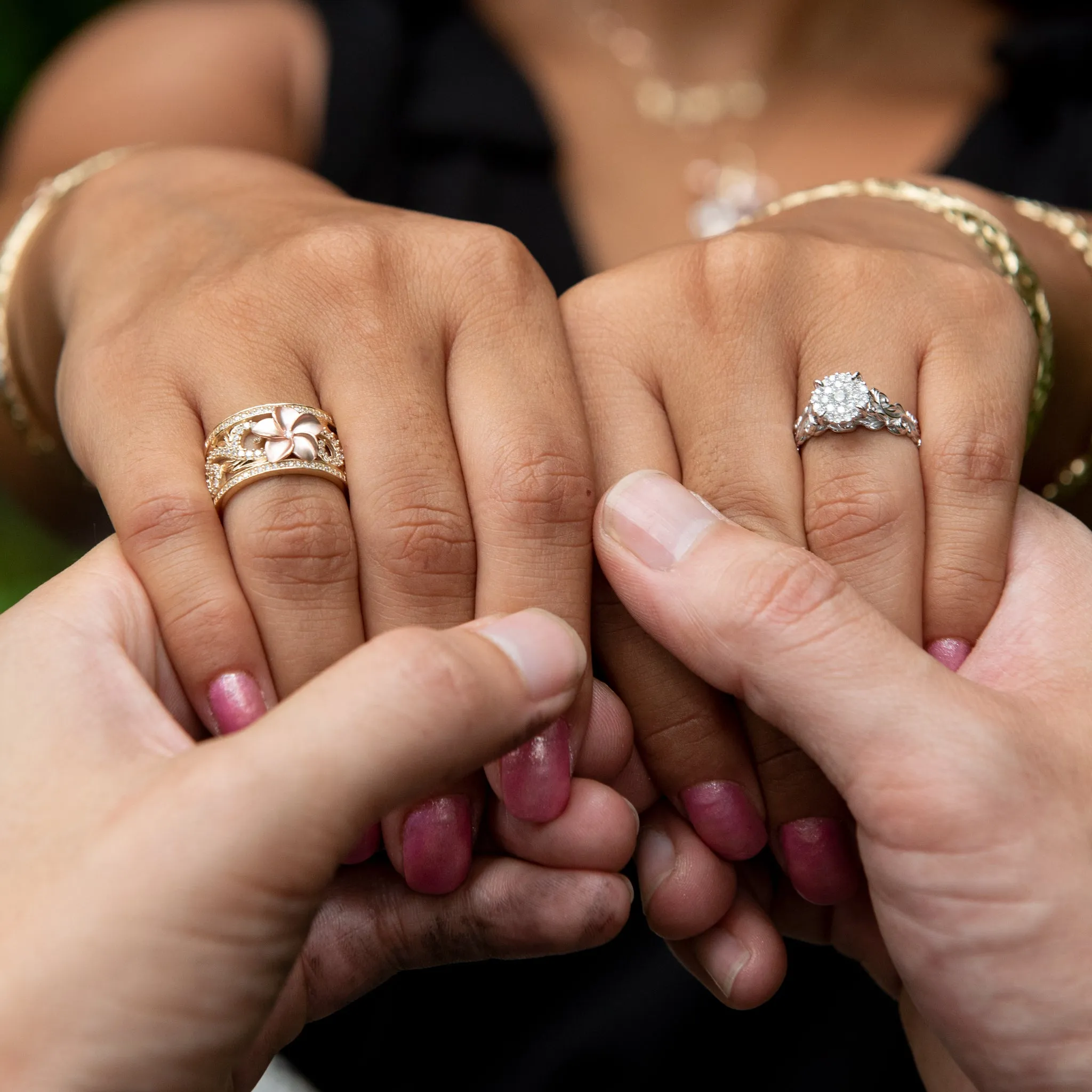 Living Heirloom Engagement Ring in White Gold with Diamonds