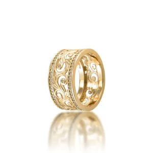 Living Heirloom Ring in Gold with Diamonds - 10mm