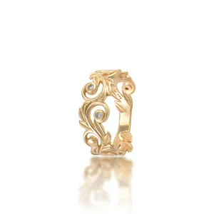 Living Heirloom Ring in Gold with Diamonds - 8mm