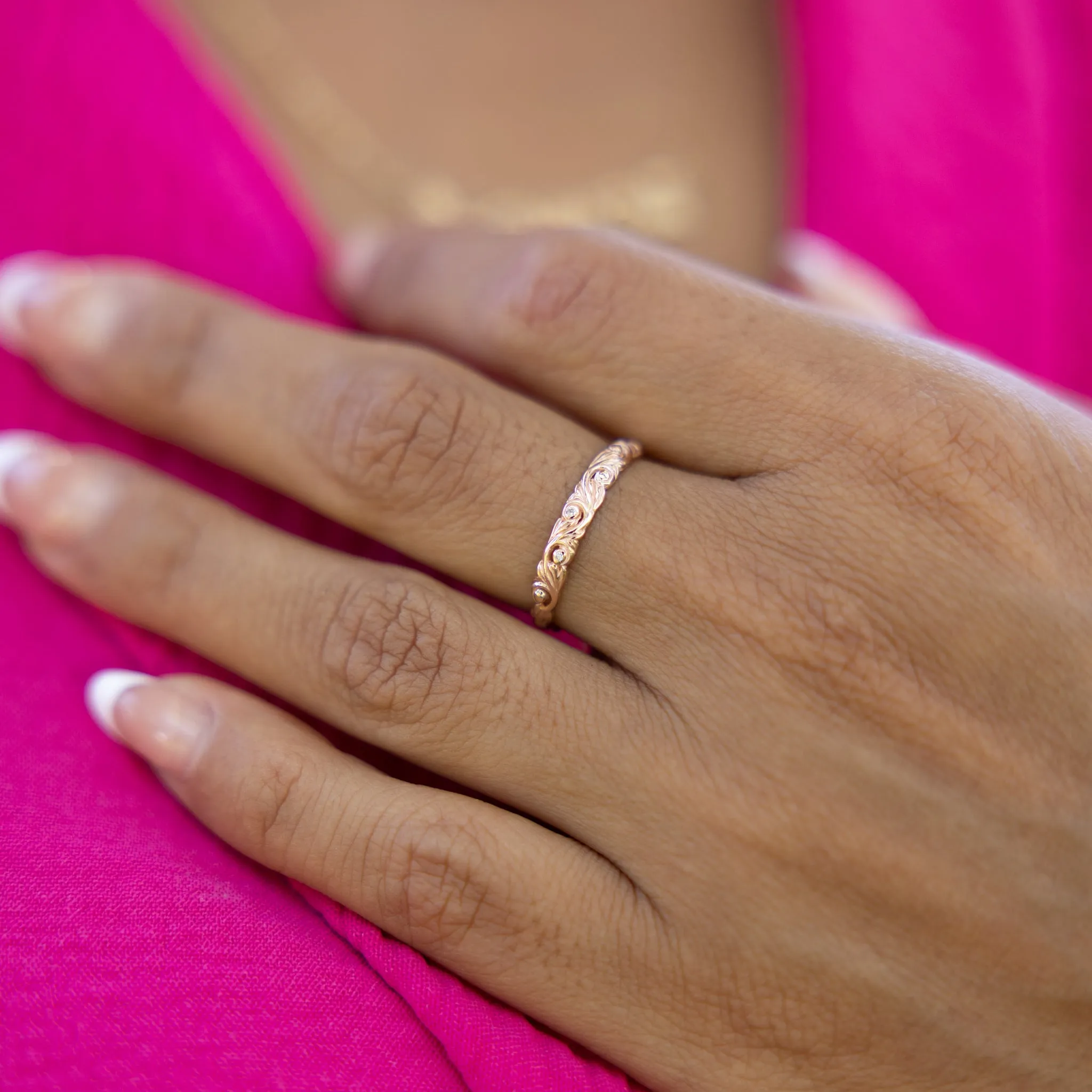 Living Heirloom Ring in Rose Gold with Diamonds - 3mm