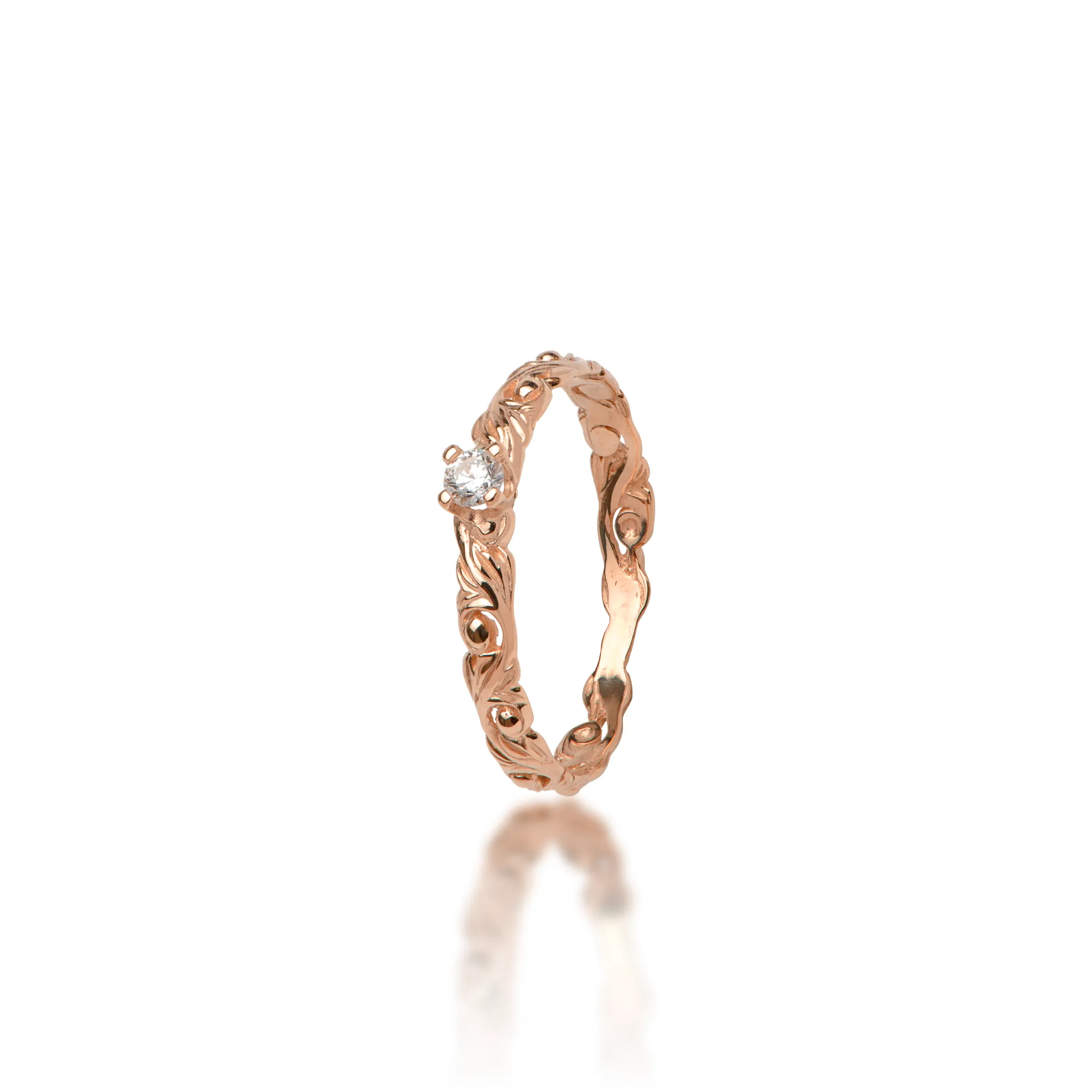 Living Heirloom Ring in Rose Gold with Diamonds - 3mm