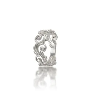 Living Heirloom Ring in White Gold with Diamonds - 8mm