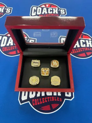 Los Angeles Lakers 5pc Kobe Bryant Replica NBA Championship Ring Set with Display Box