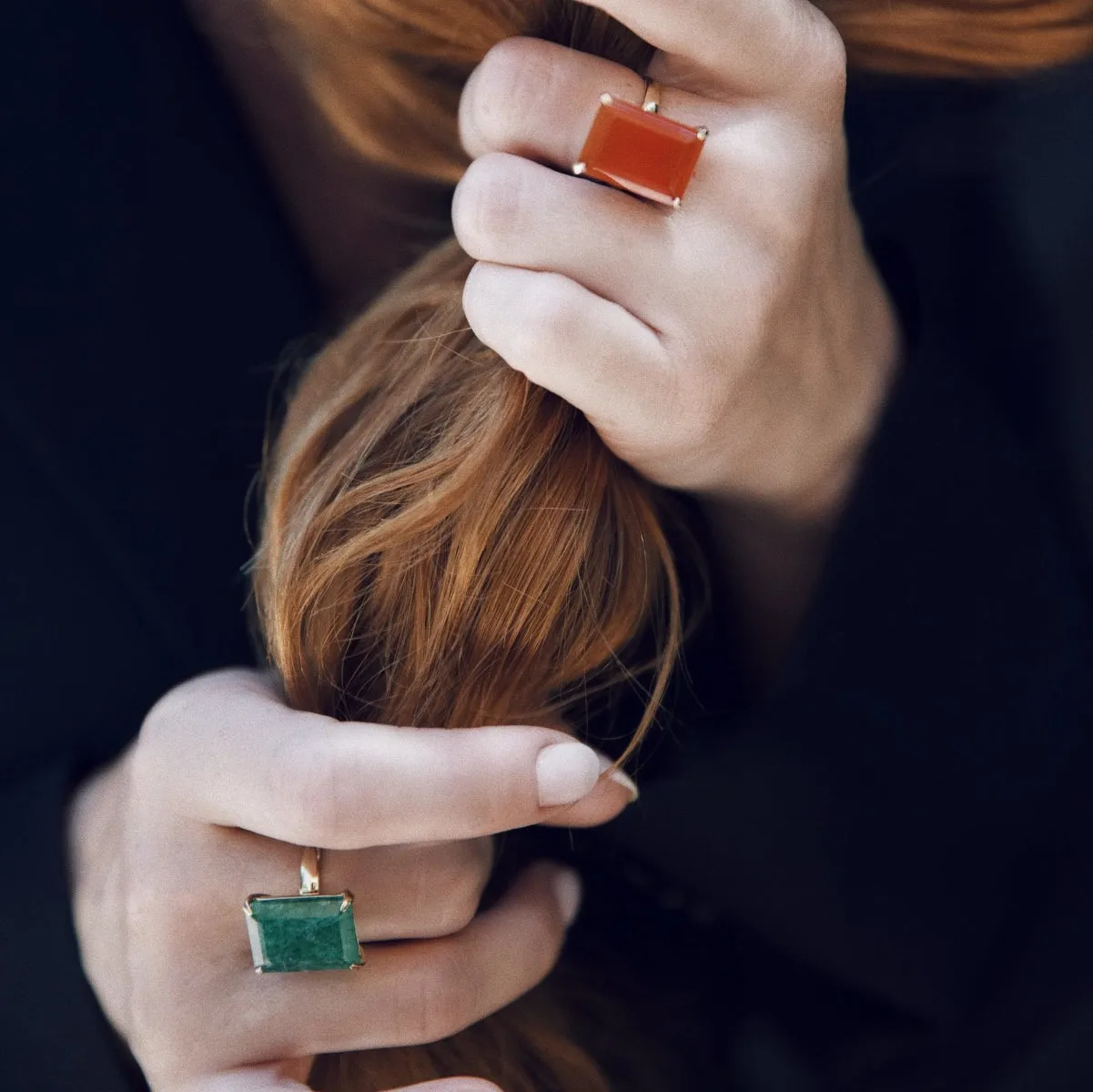 Lucent Green Aventurine Ring