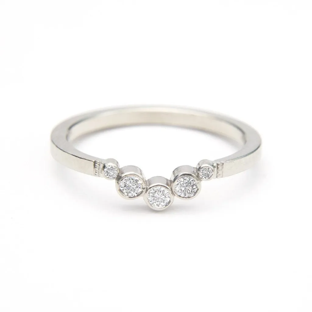 Luna Ring | Half Moon Diamond Curved Band