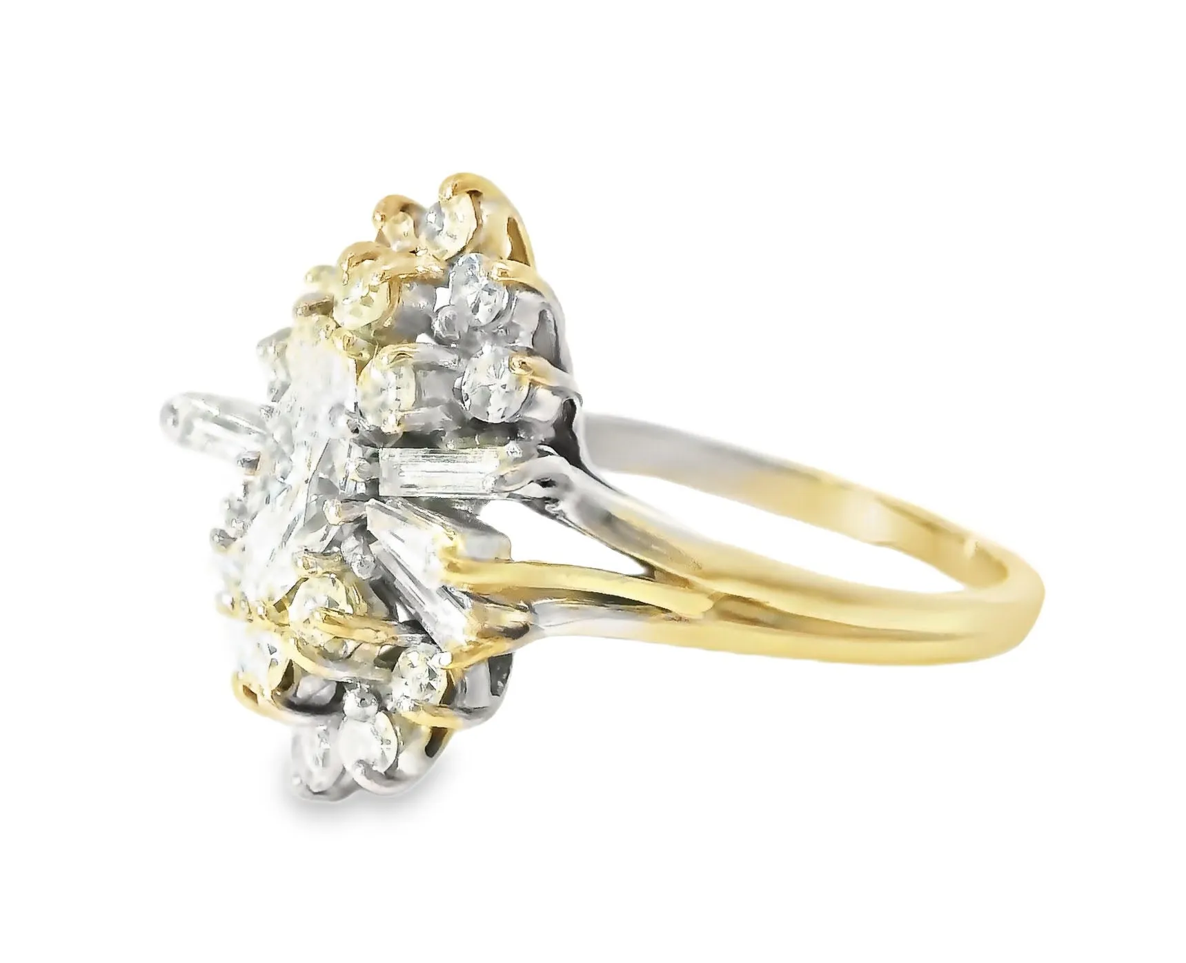 Magnificent 14K White Gold Marquise Diamond Engagement Band Ring