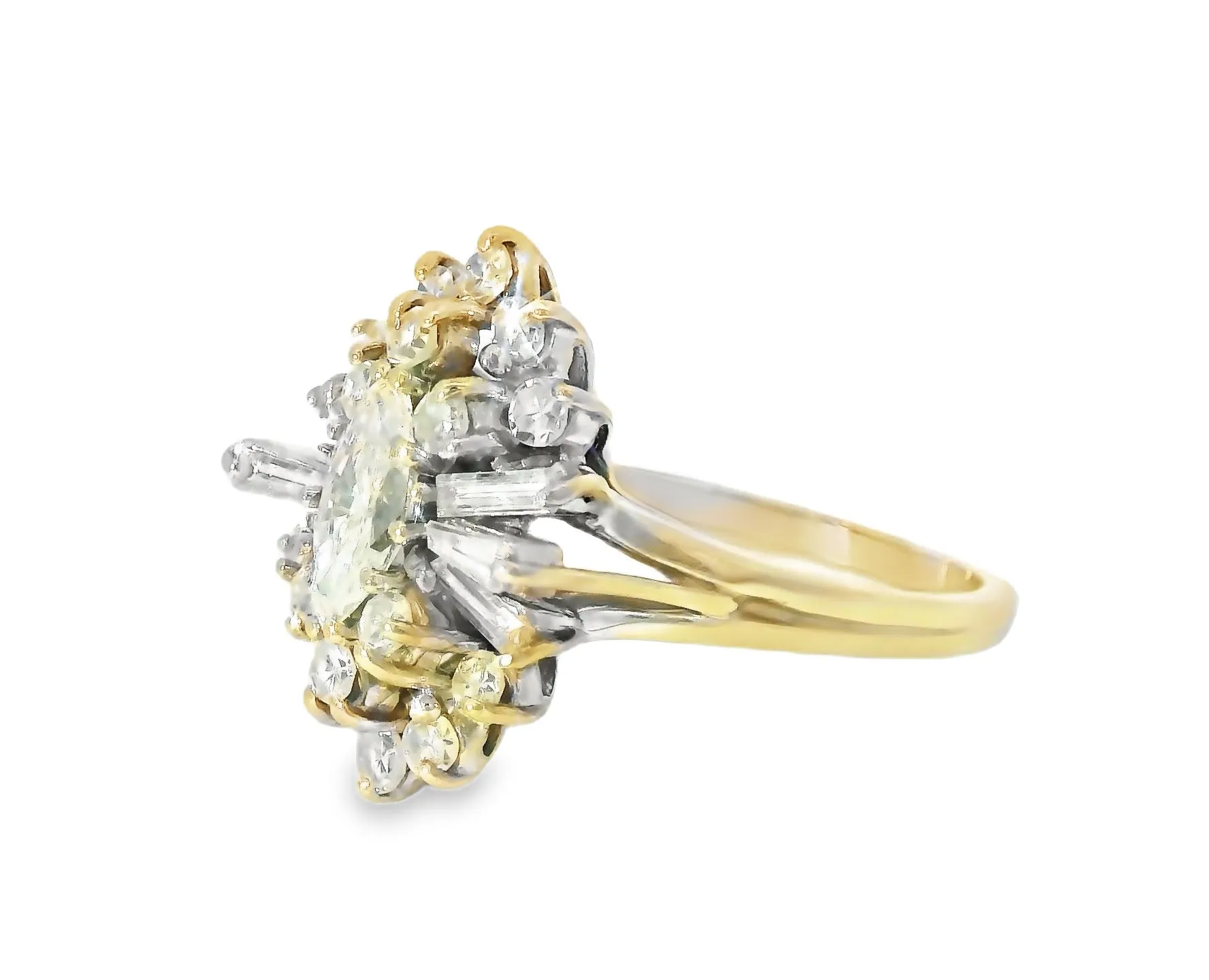 Magnificent 14K White Gold Marquise Diamond Engagement Band Ring