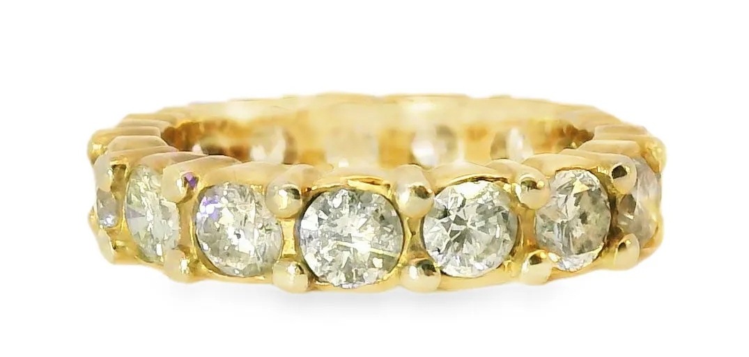 Magnificent Estate 14K Pink Rose Gold Diamond Eternity Wedding Band Ring