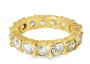 Magnificent Estate 14K Pink Rose Gold Diamond Eternity Wedding Band Ring