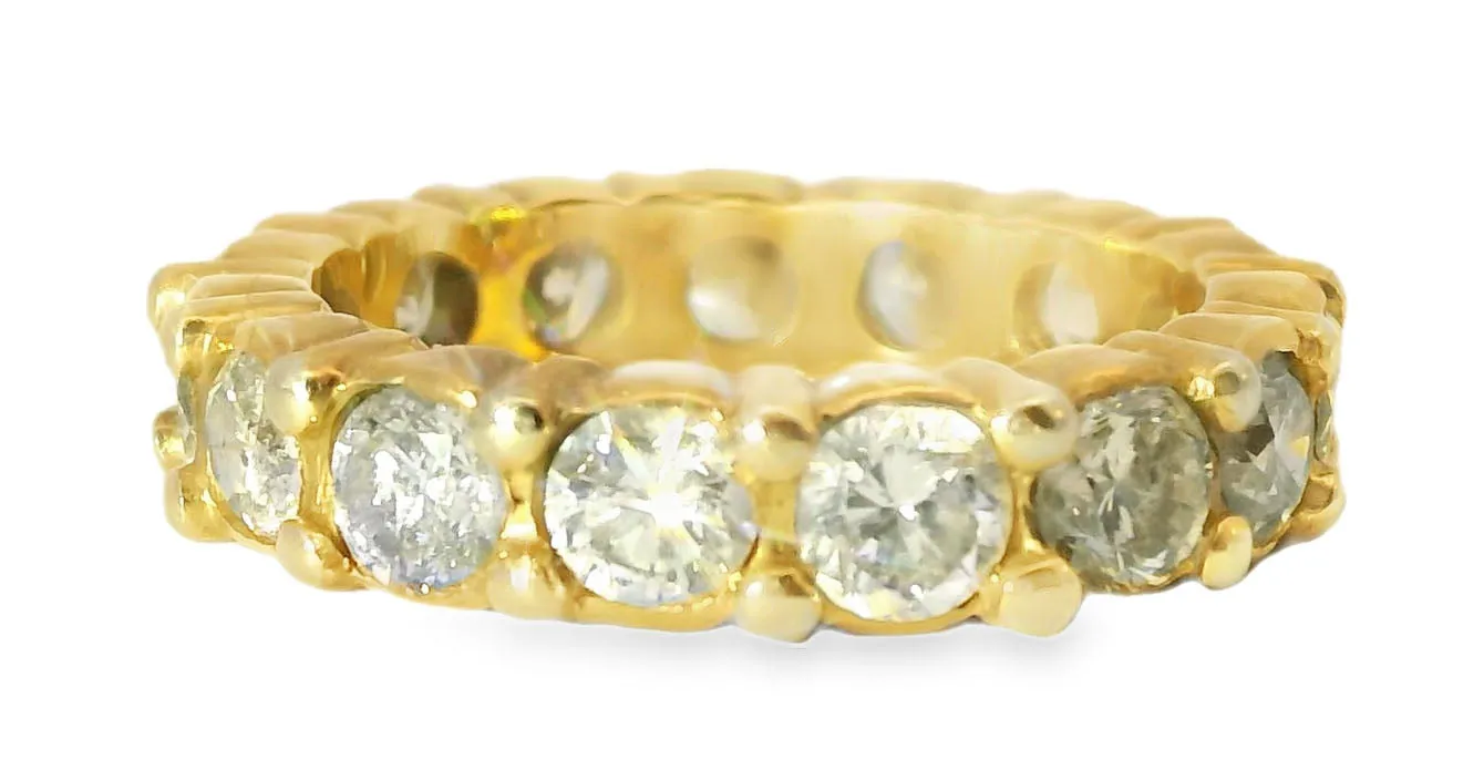 Magnificent Estate 14K Pink Rose Gold Diamond Eternity Wedding Band Ring