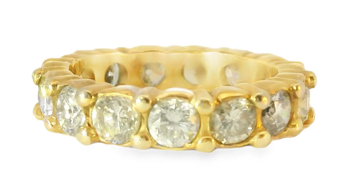 Magnificent Estate 14K Pink Rose Gold Diamond Eternity Wedding Band Ring