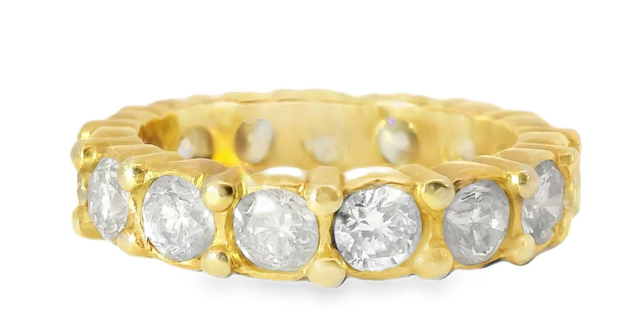 Magnificent Estate 14K Pink Rose Gold Diamond Eternity Wedding Band Ring