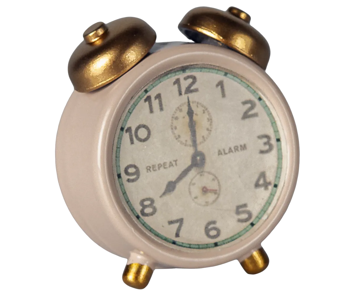 Maileg Alarm clock, Mouse - Powder