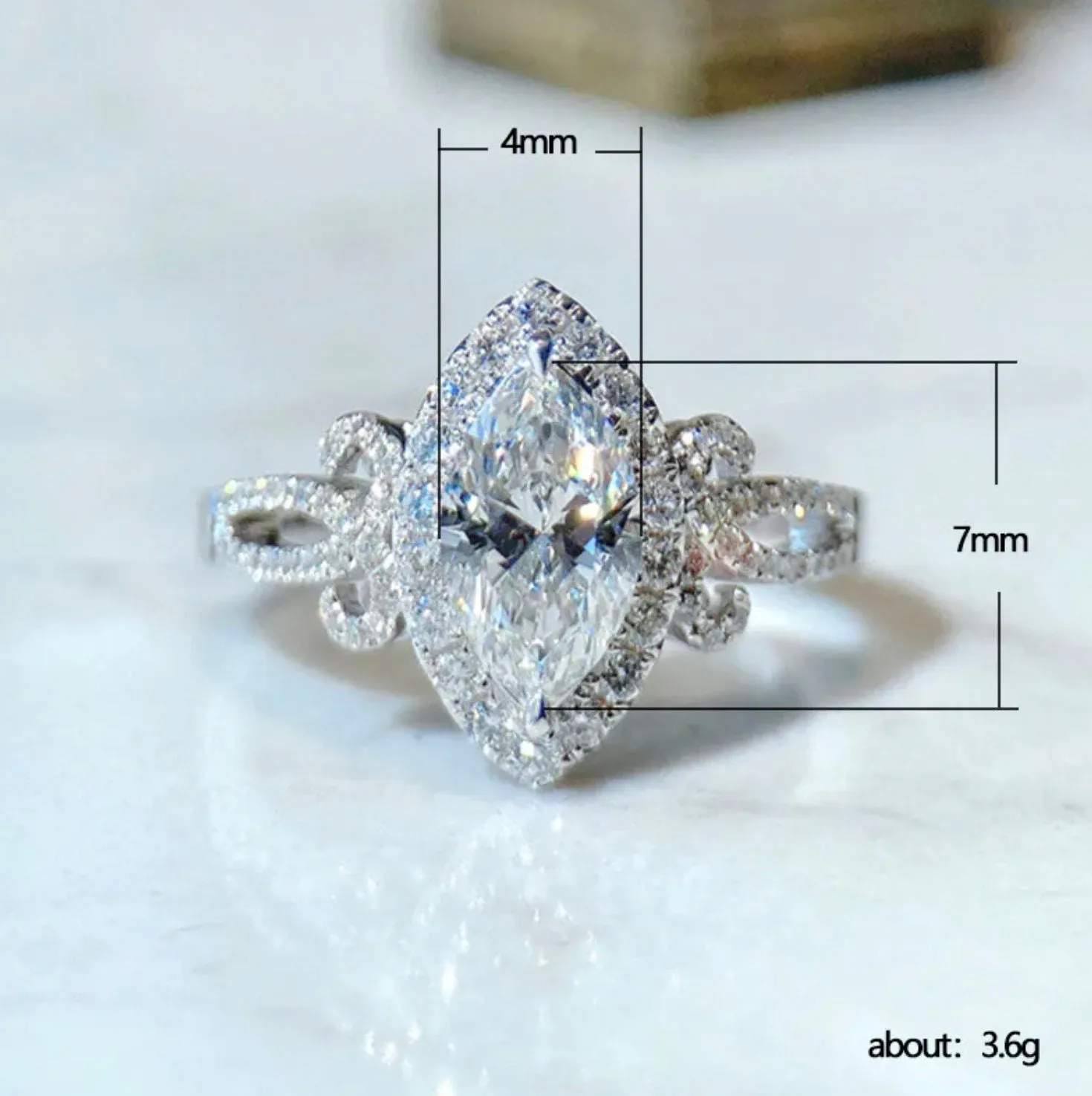 Marquise Wedding Ring | Halo Ring Engagement | Marquise Diamond Engagement Ring | Marquise Ring | Promise Ring | Engagement Ring | Oval Ring