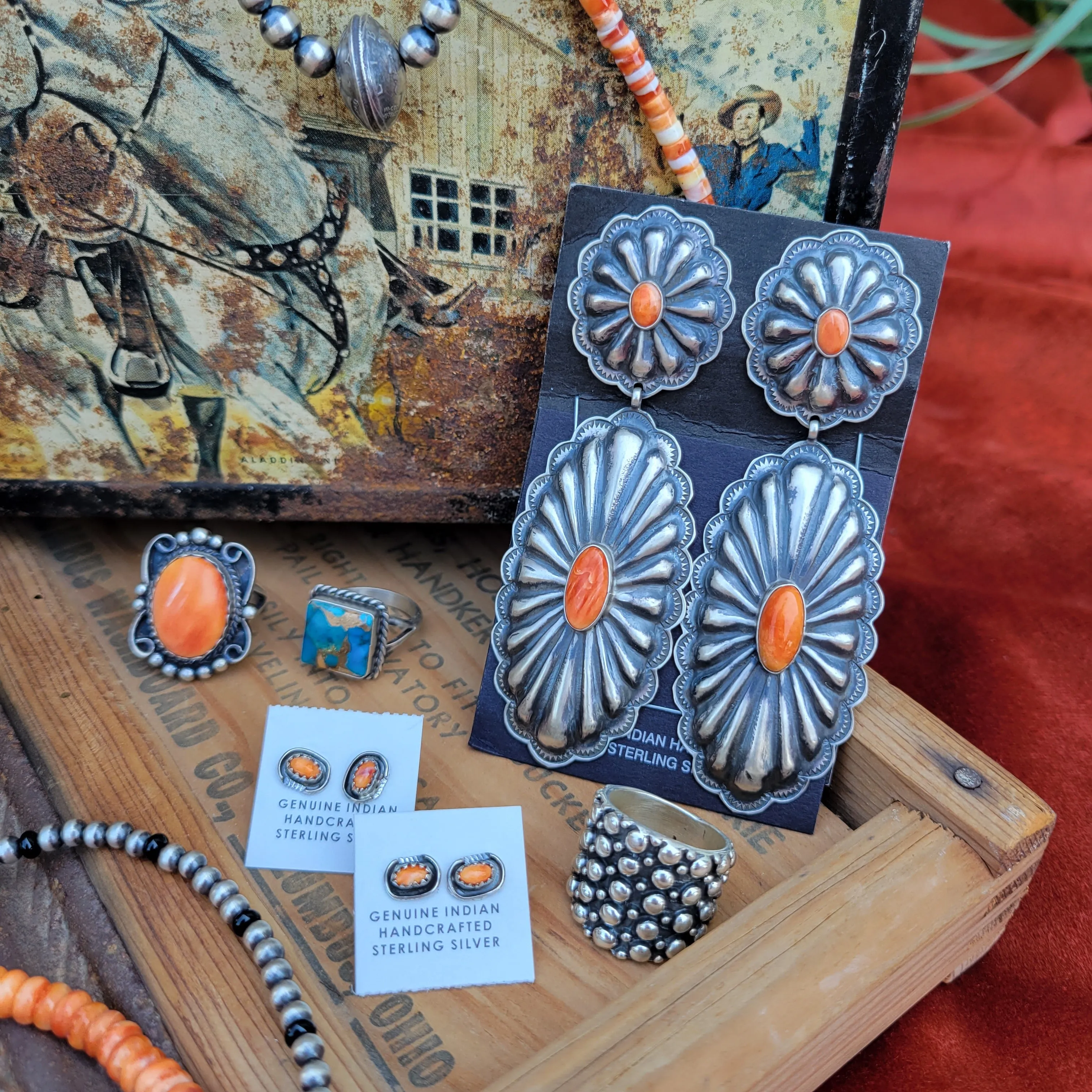 Martinez Orange Spiny Rings