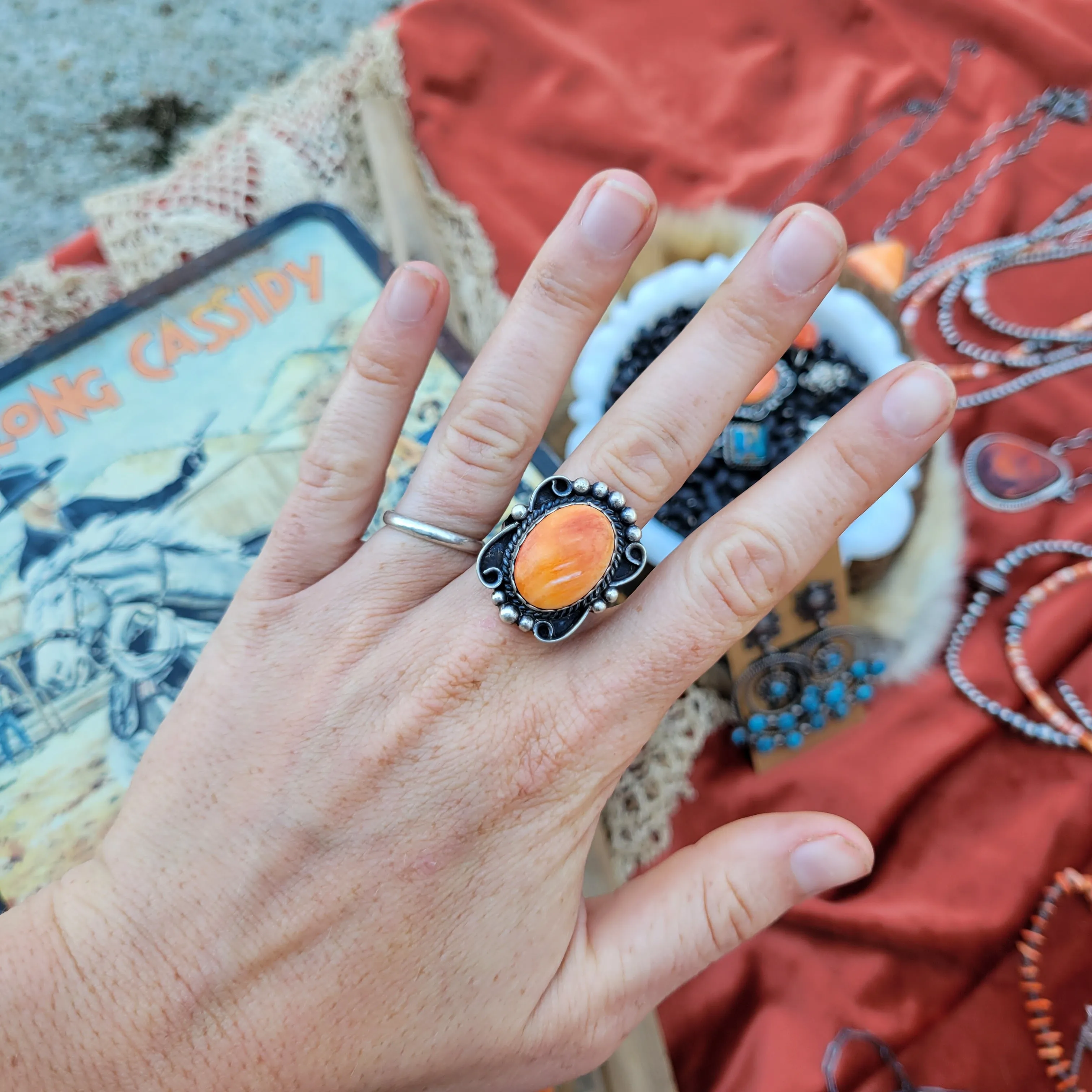 Martinez Orange Spiny Rings
