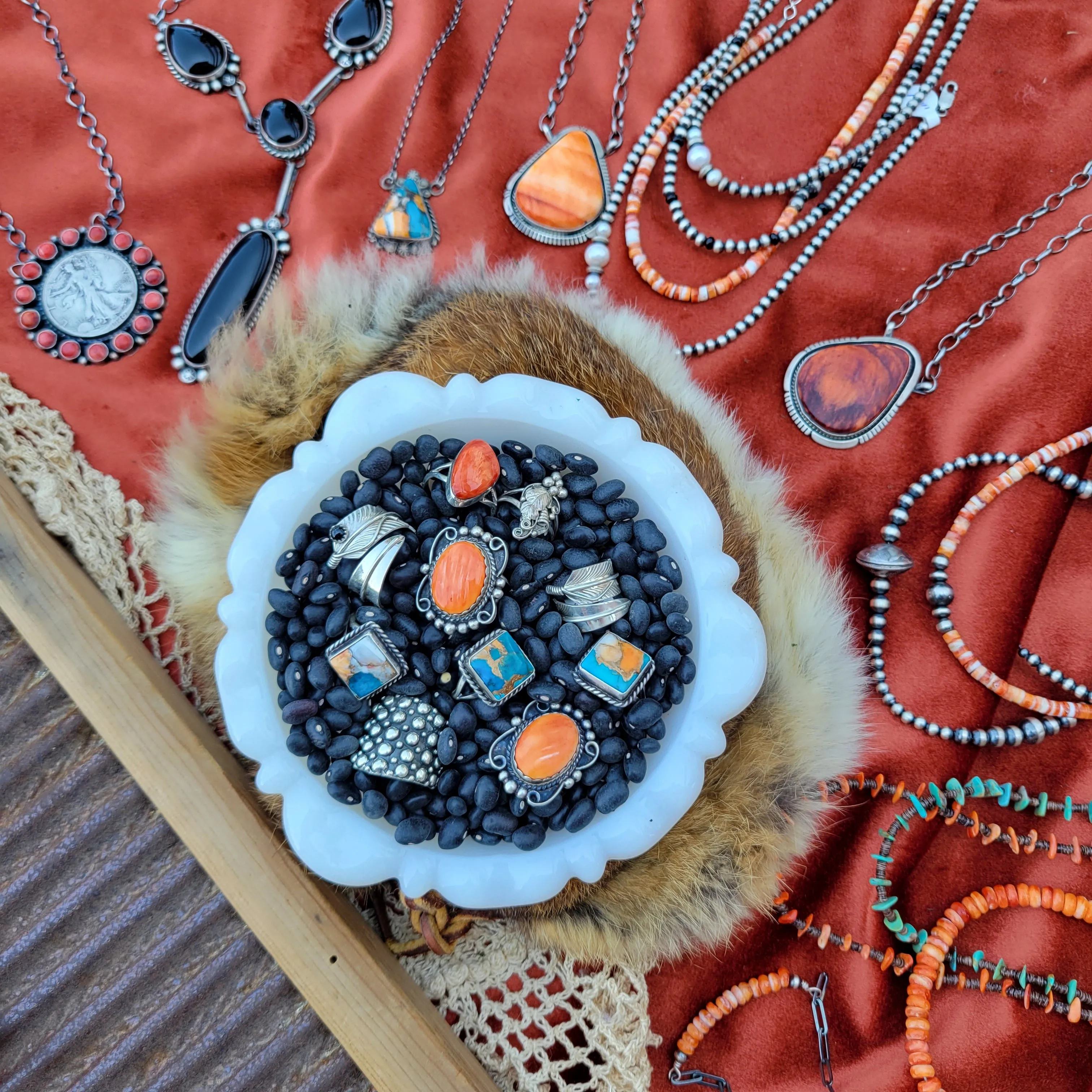 Martinez Orange Spiny Rings