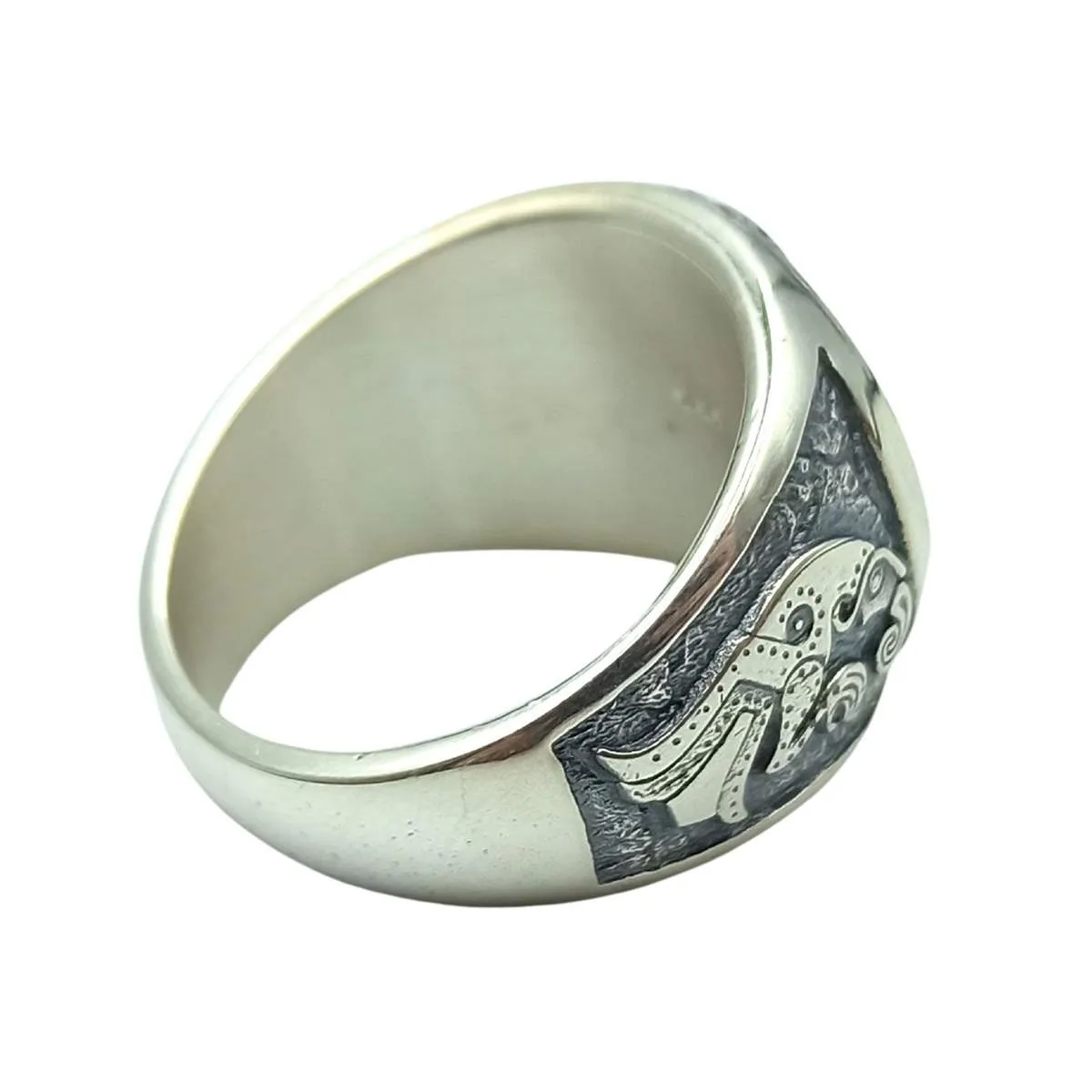 Mask of Odin signet silver ring