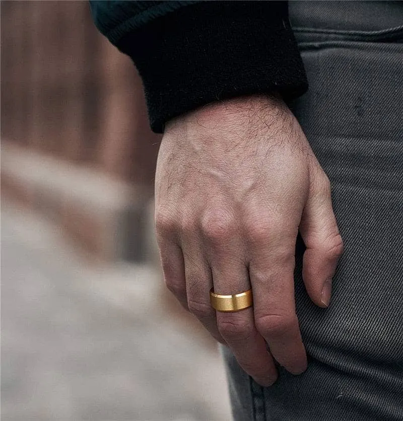 Matte Brushed Titanium Men's Wedding Band