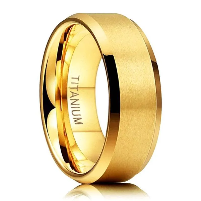Matte Brushed Titanium Men's Wedding Band
