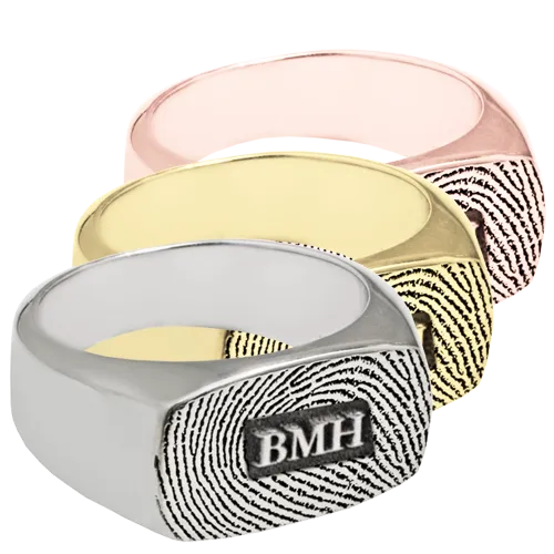 Memory Forge Rectangle Fingerprint Ring