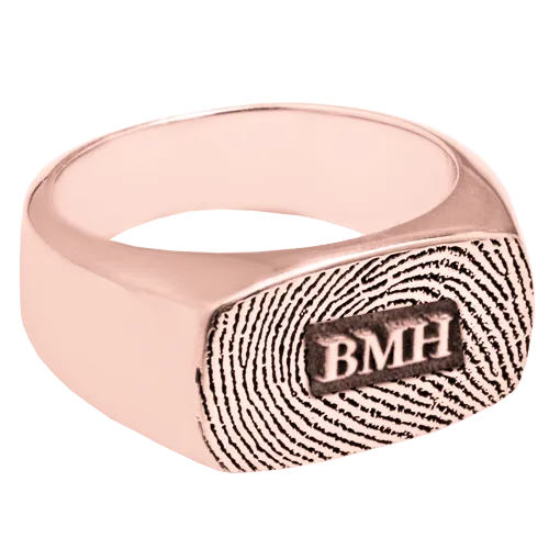 Memory Forge Rectangle Fingerprint Ring