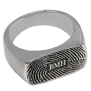 Memory Forge Rectangle Fingerprint Ring