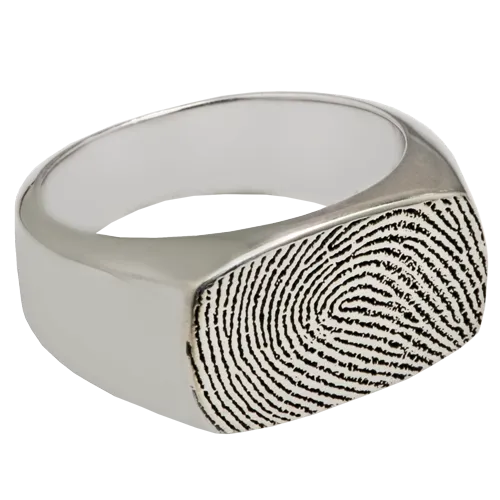 Memory Forge Rectangle Fingerprint Ring