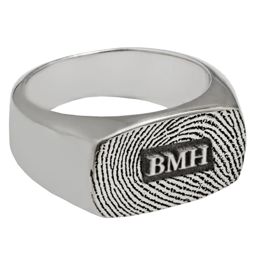 Memory Forge Rectangle Fingerprint Ring