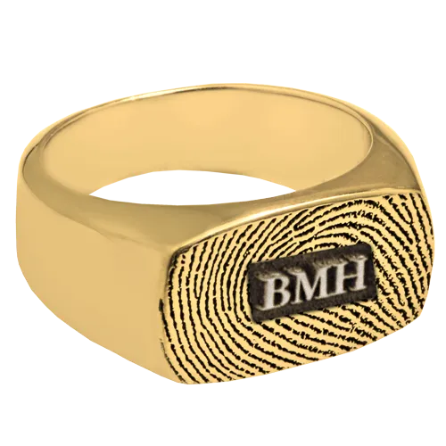 Memory Forge Rectangle Fingerprint Ring