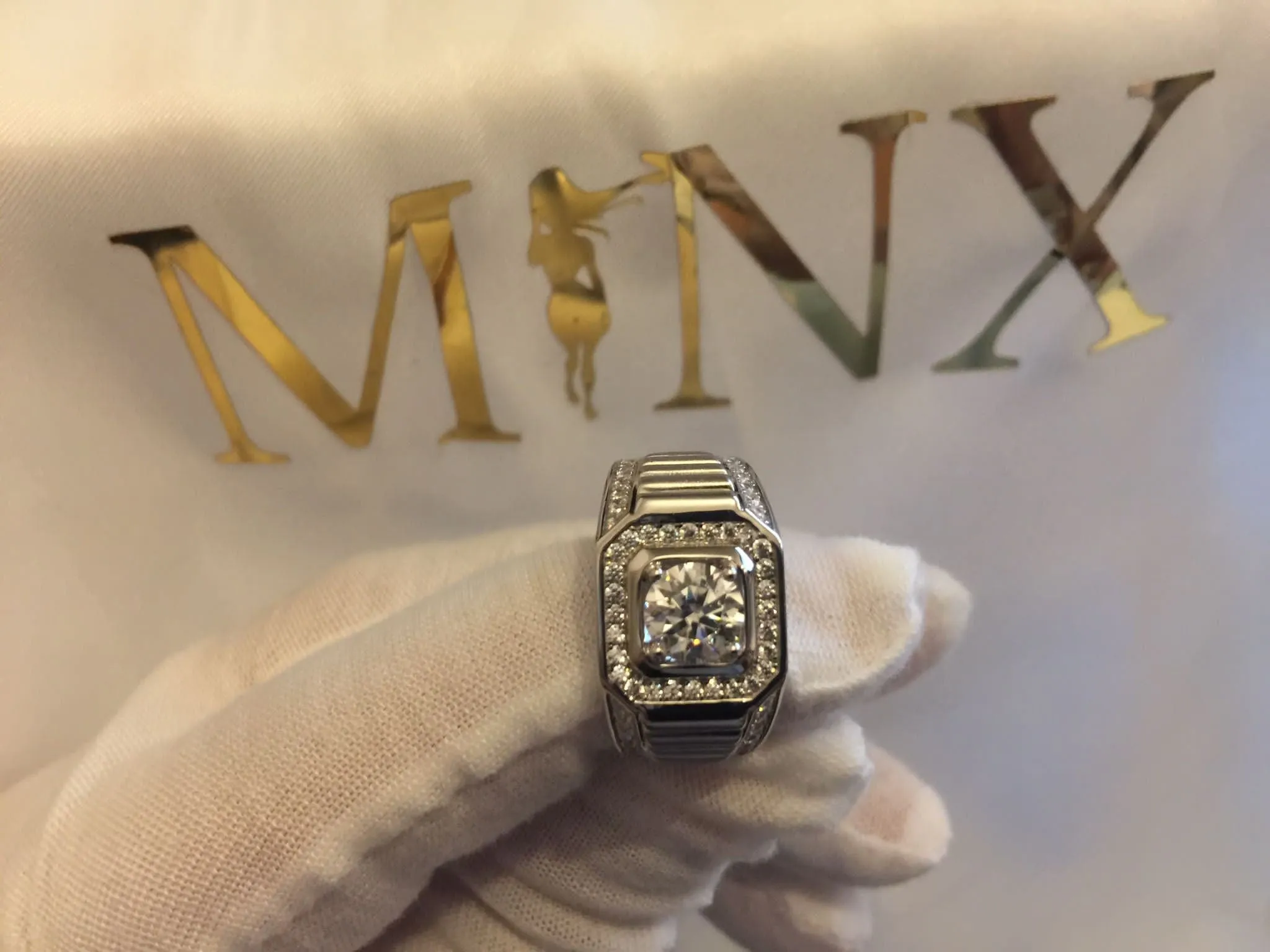 Mens Moissanite Ring | Mens Wedding Ring | Iced Out Rings