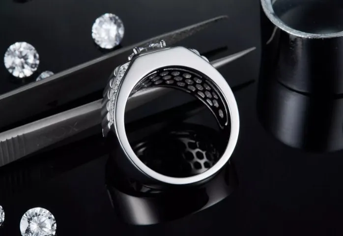 Mens Moissanite Ring | Mens Wedding Ring | Iced Out Rings