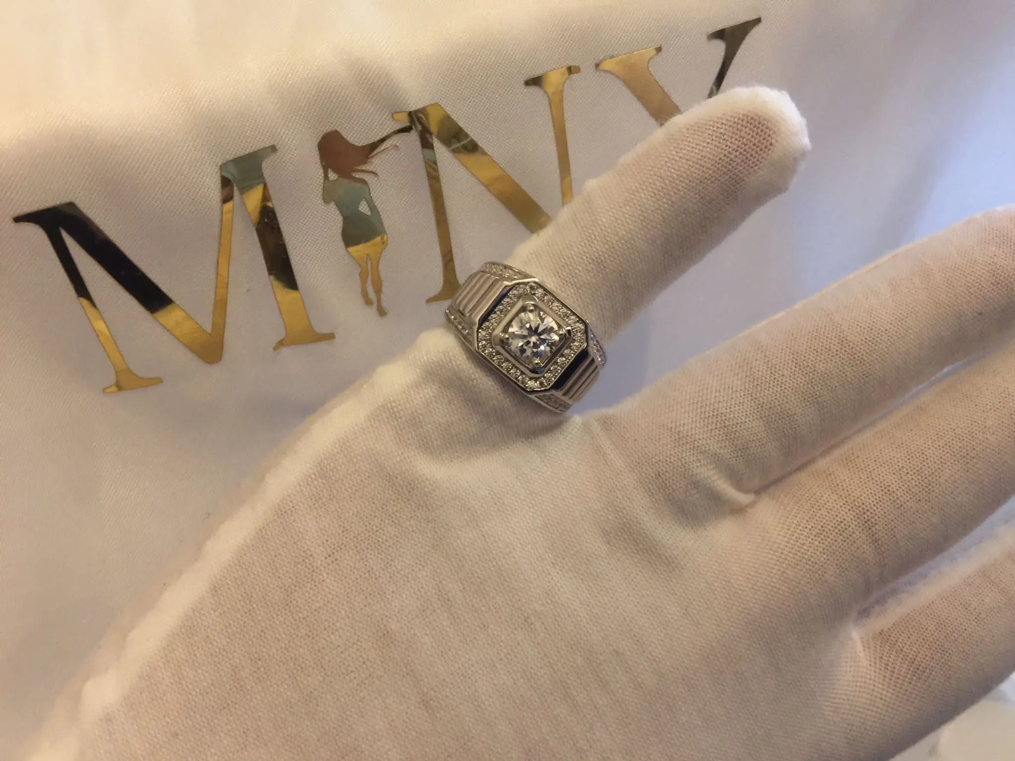 Mens Moissanite Ring | Mens Wedding Ring | Iced Out Rings