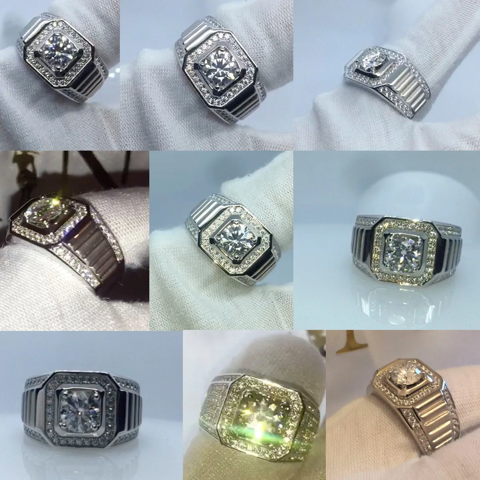 Mens Moissanite Ring | Mens Wedding Ring | Iced Out Rings