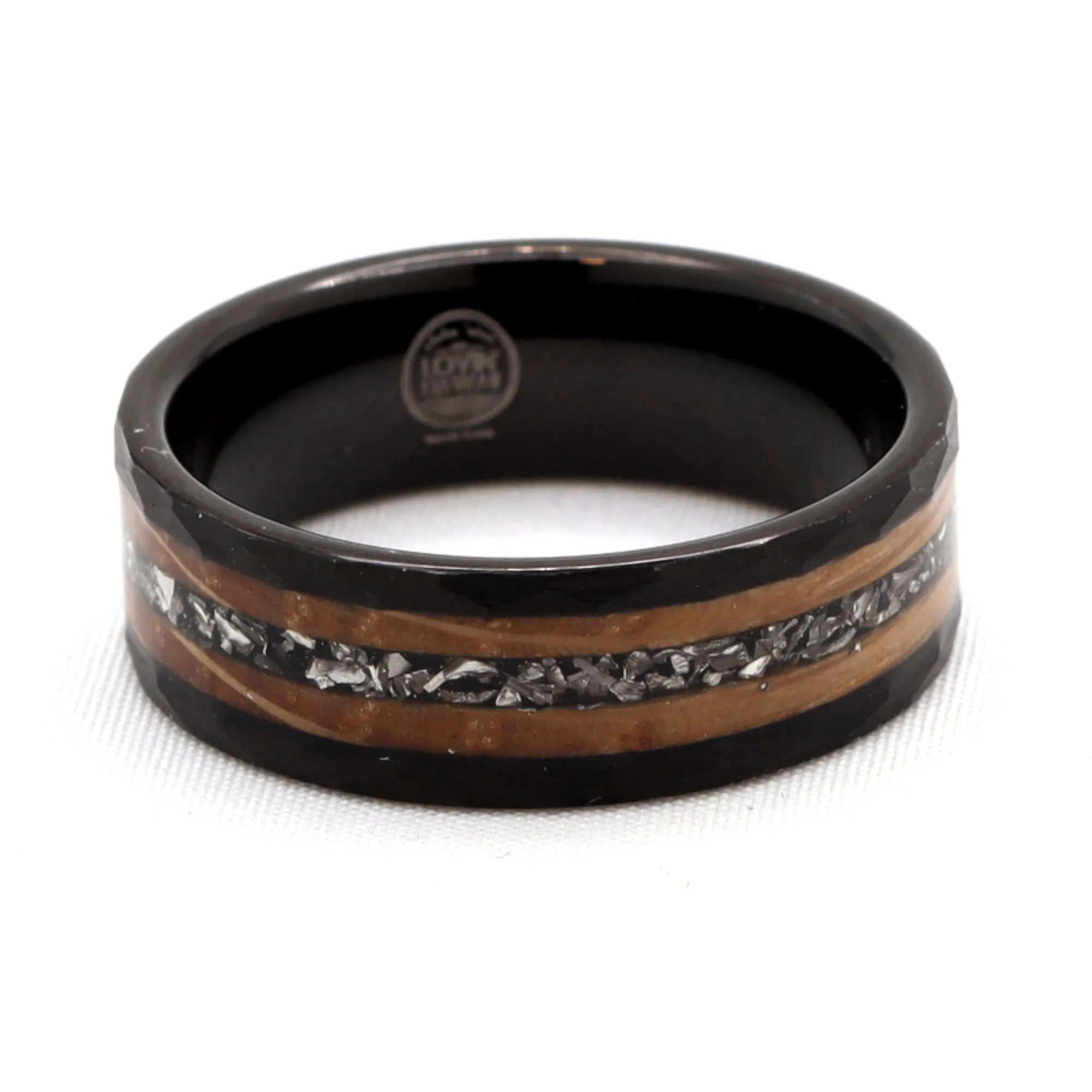 Men's Wedding Band Rings, Hammered Surface (8mm Width, Comfort  Fit)