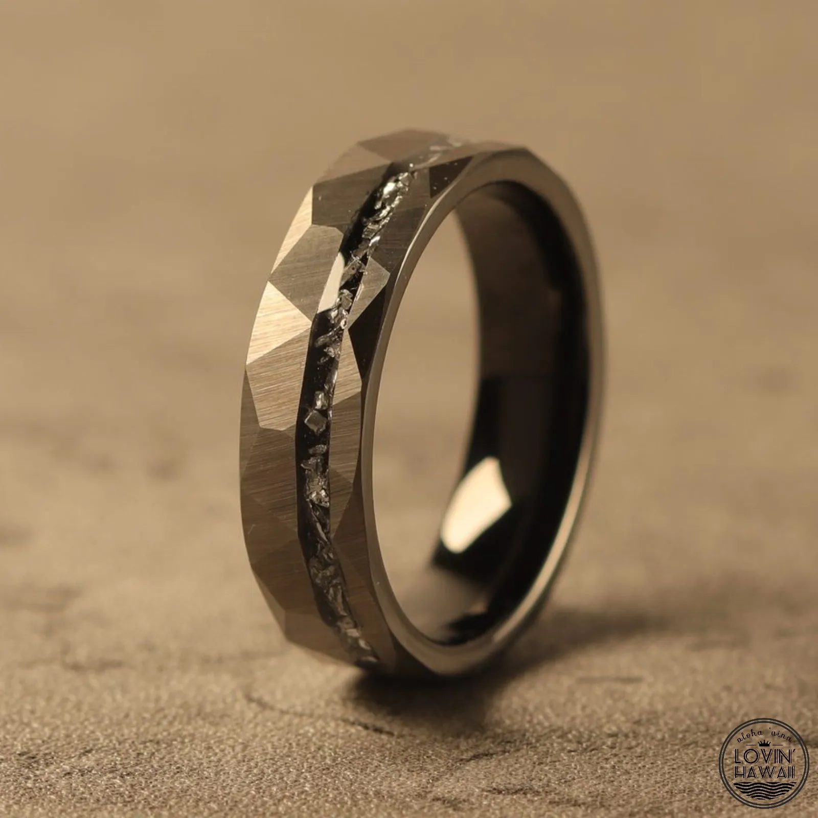 Meteorite Wedding Bands, Hammered Surface (6mm Width, Comfort  Fit)