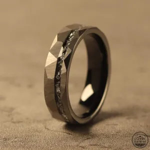 Meteorite Wedding Bands, Hammered Surface (6mm Width, Comfort  Fit)
