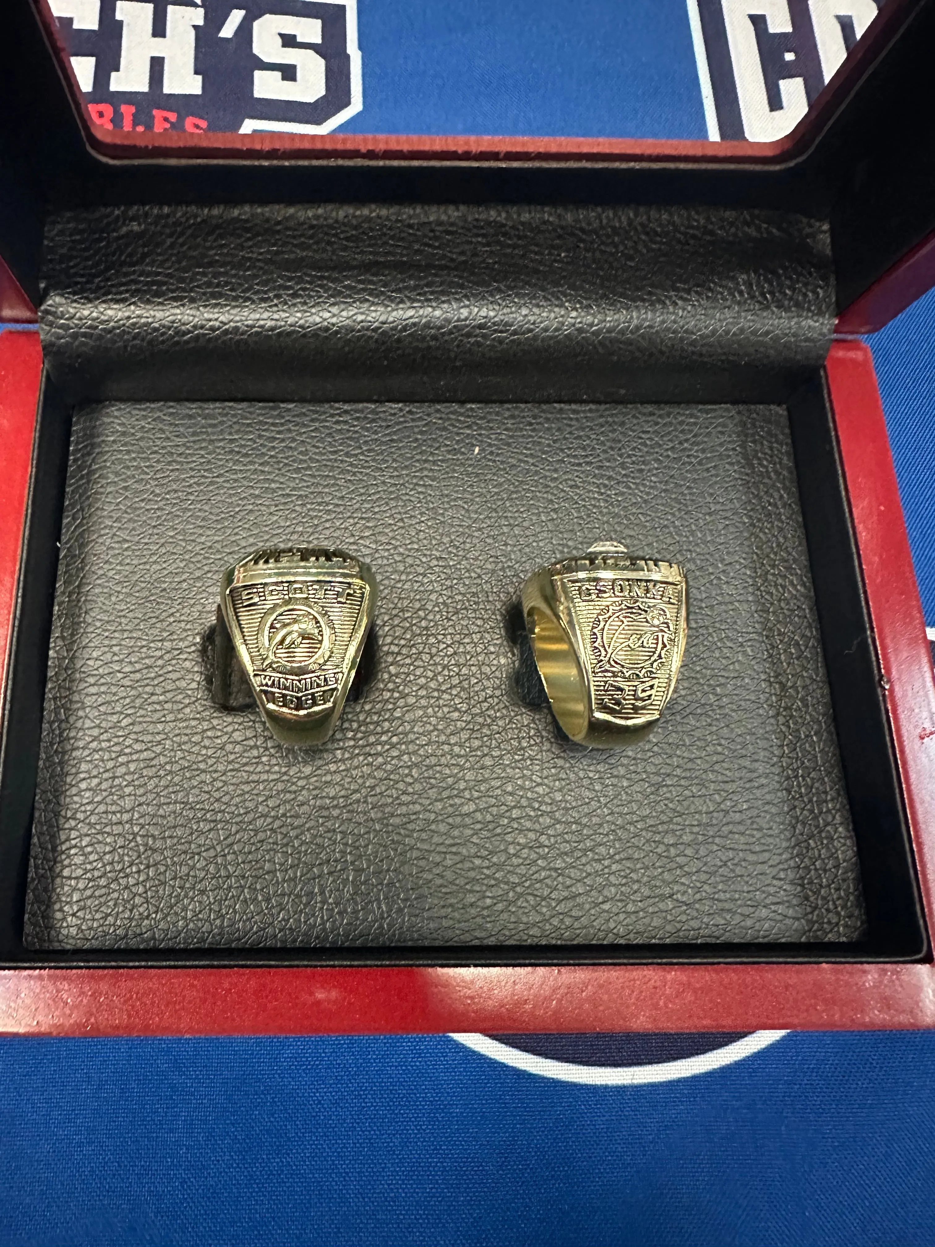 Miami Dolphins 2pc Replica Super Bowl Ring Set w/ Display Box