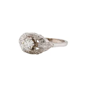 Mid-Century Gold Filigree & Old European Cut Diamond Ring
