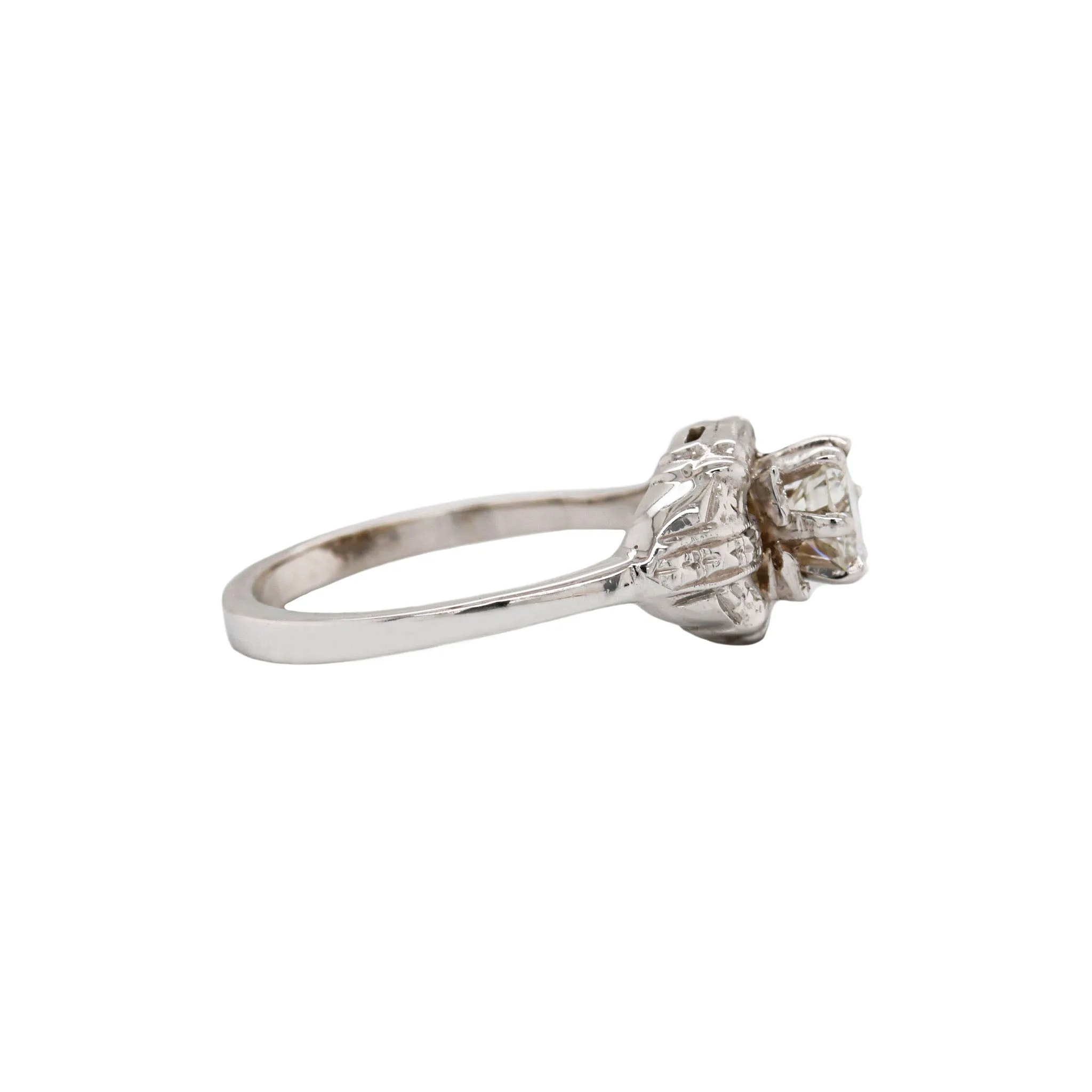 Mid-Century Gold Filigree & Old European Cut Diamond Ring