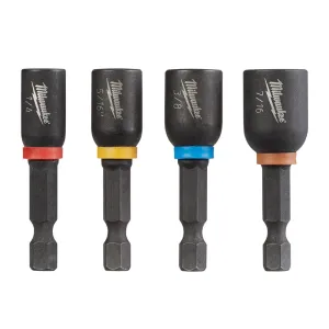 Milwaukee 49-66-4562 Shockwave 4PC 1-7/8" Impact Magnetic Nut Driver Set