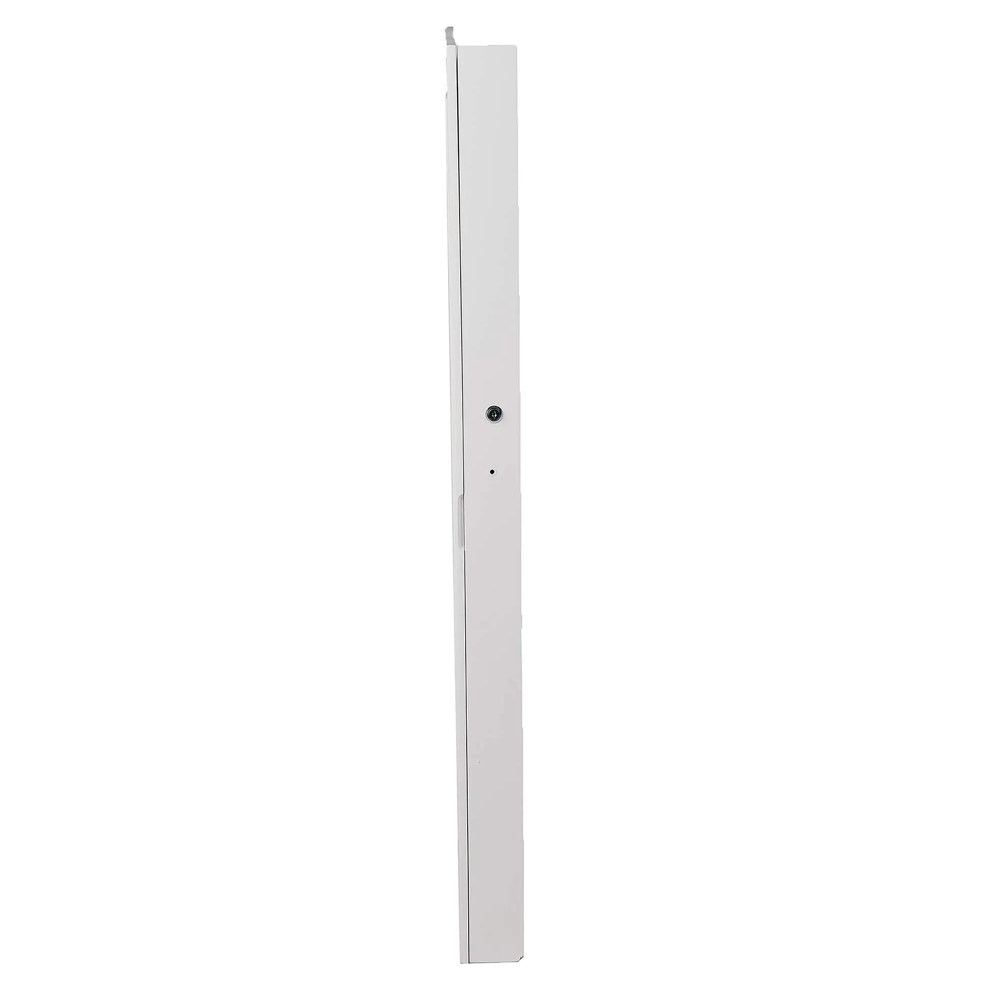 Mind Reader HMLED14-WHT Hanging Cabinet, 14 LED Lights, Wall Mounted Jewelry Armoire Organizer with Mirror 2 Drawers, Necklaces, Rings, Earrings, Bracelets, White