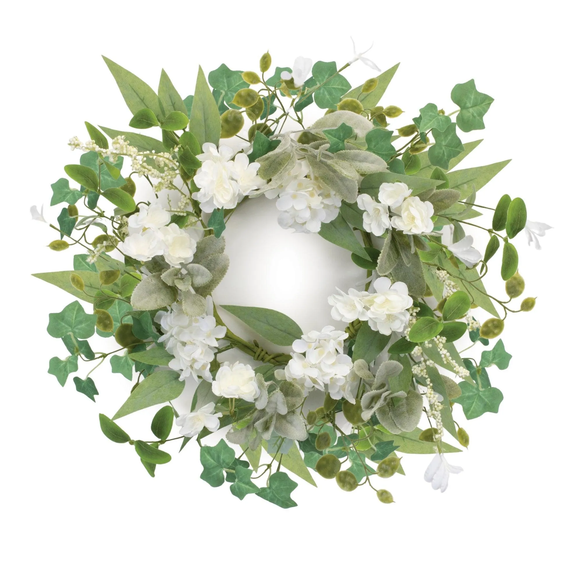 Mixed Floral and Foliage Candle Ring 17.5"D
