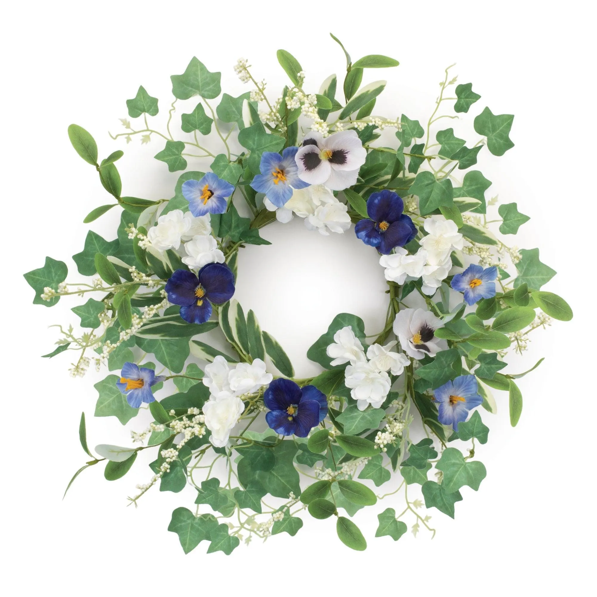 Mixed Petunia Pansy Candle Ring 16"D