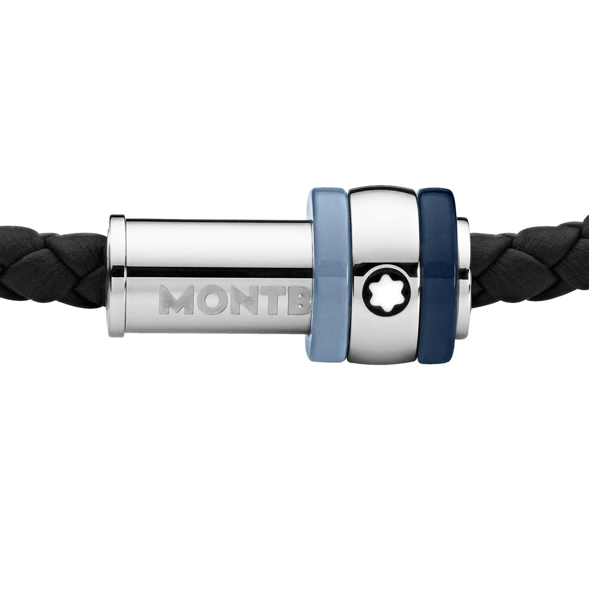 Montblanc Montblanc Bracelet 1858 Ice Sea Blue Black Black Leather Measure L 12951868