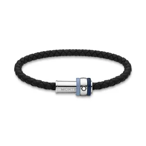Montblanc Montblanc Bracelet 1858 Ice Sea Blue Black Black Leather Measure L 12951868